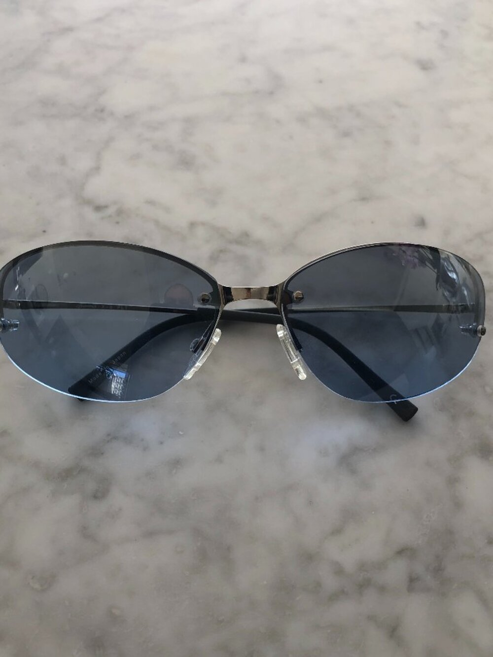 NEW SAMA EYEWEAR SUNGLASSES MODEL X-8 IN PLATINUM COLOR RIMLESS STAINLESS
